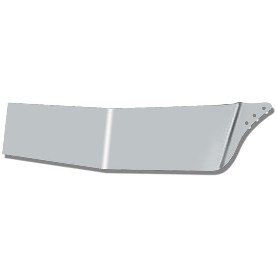 12 Inch Stainless Steel Gangster Style Drop Visor - 2 Piece For Kenworth W900B, W900L With Curved Windshield