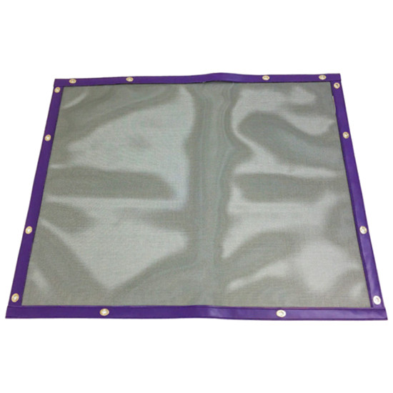 Black Mesh Bug Screen With Dark Purple Vinyl Trim For Kenworth W900L, W900L Aerocab