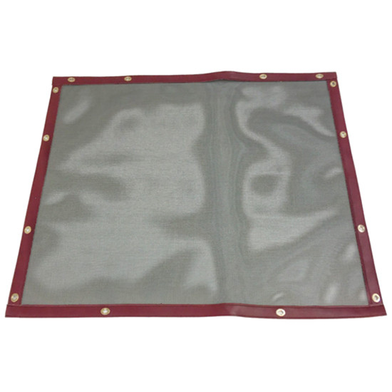 Plain Black Bug Screen With Black Cherry Trim For Kenworth W900A