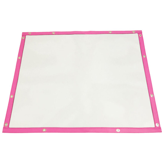 White Bug Screen With Boysenberry Trim For Kenworth W900B