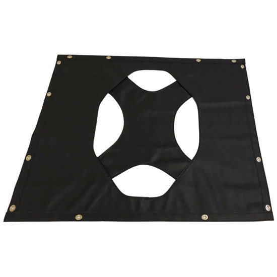 Black Non Quilted Vinyl Winter Front Oval X Design For Kenworth T880 With Factory Turnbuckles