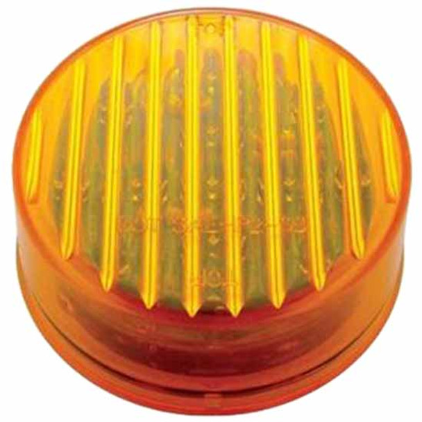 13 Diode, 2.5 Inch Round Marker Light W/ Standard 2 Prong Plug, Amber LED / Amber Lens