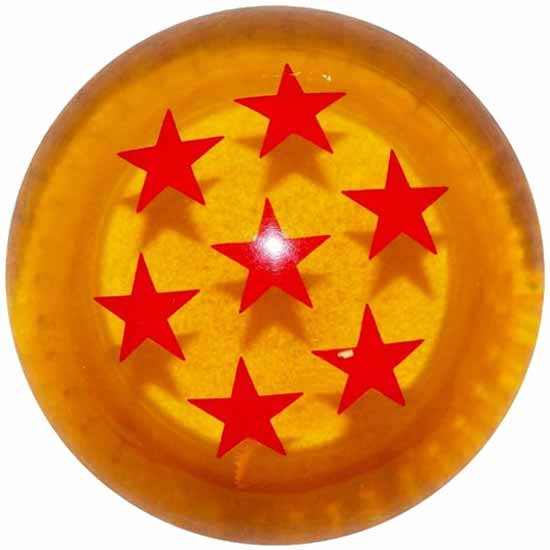 8 Inch Shiftopperz Amber Dragon Ball Z Brake Knob With 7 Red Stars - 2 1/ Diameter