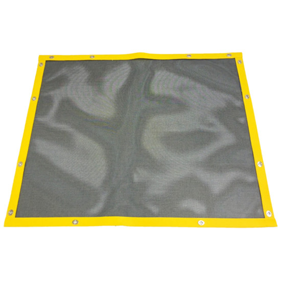 Plain Black Mesh Bug Screen With Yellow Vinyl Trim For Mack Ch, Cl