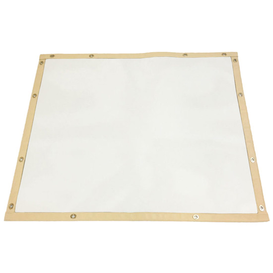 Plain White Mesh Bug Screen With Tan Vinyl Trim For Mack Ch, Cl