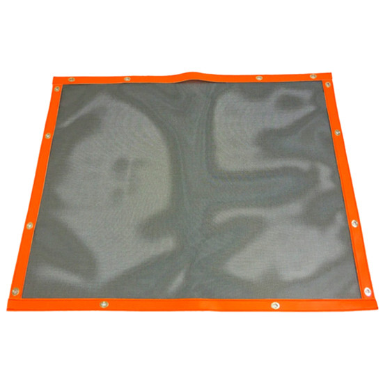 Plain Black Mesh Bug Screen With Orange Vinyl Trim For Volvo Vnl Gen Iii