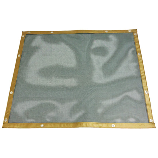 Plain Black Mesh Bug Screen With Gold Vinyl Trim For Volvo Vnr