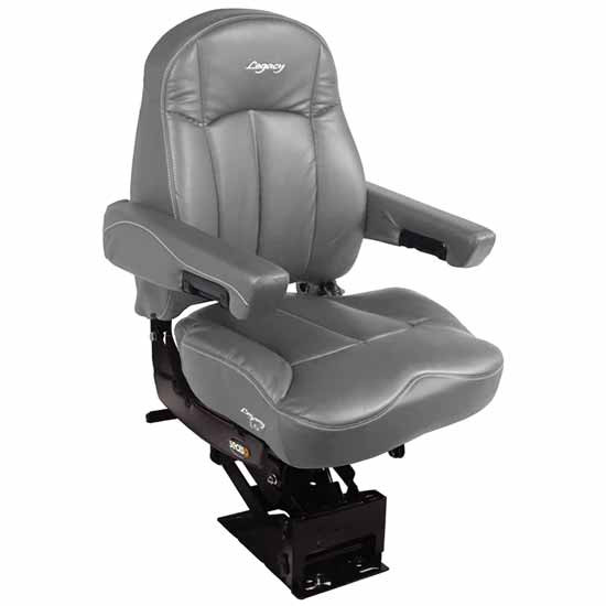 Seats Inc. Legacy Silver Seat With Mid Back, Std Base, Armrests - Duraleather Gray