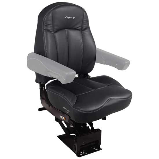 Seats Inc. Legacy Silver Seat With Mid Back, Std Base - Duraleather Black