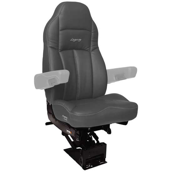 Seats Inc. Legacy Silver Seat With High Back, Std Base - Duraleather Gray