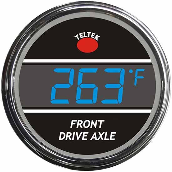 Digital Front Drive Axle Temperature Smart Gauge With Blue Display For Kenworth And Peterbilt 2006-Newer