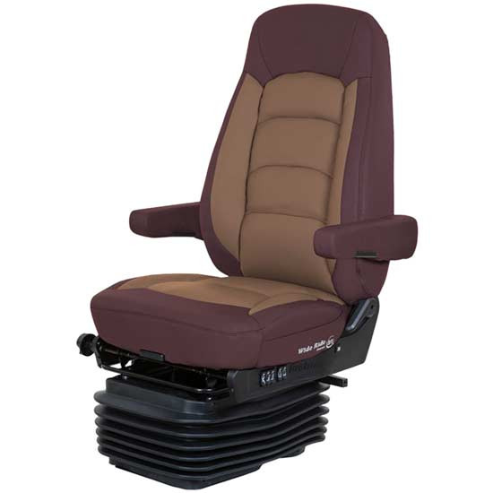 Widride Ii Plus Serta Ultraleather Red And Tan Low Base High Back Truck Seat With Dual Arm Rests And Driver Side Swivel - Red And Tan