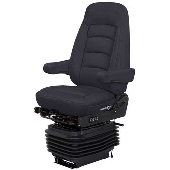Bostrom Black Endura Cloth Wide Ride +Serta Hipro Suspension High Back Seat With Armrests