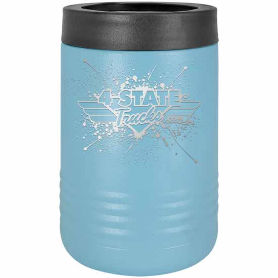 4 State Trucks Stainless Steel Beverage Holder / Tumbler With Screw Off Rubber Top - Light Blue