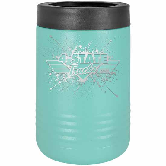 4 State Trucks Stainless Steel Beverage Holder / Tumbler With Screw Off Rubber Top - Teal