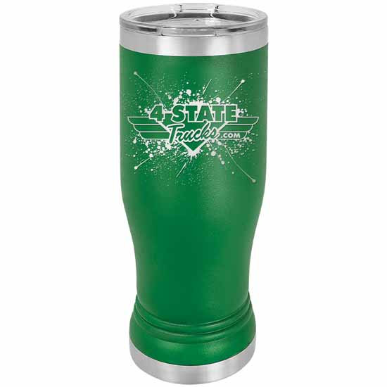4 State Trucks 14 Oz Stainless Steel Pilsner Tumbler With Lid - Green