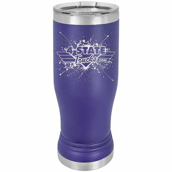 4 State Trucks 14 Oz Stainless Steel Pilsner Tumbler With Lid - Purple