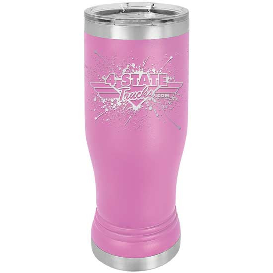 4 State Trucks 14 Oz Stainless Steel Pilsner Tumbler With Lid - Light Purple