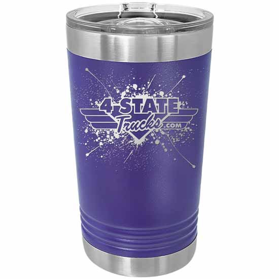 4 State Trucks 16 Oz Stainless Steel Pint Tumbler With Lid - Purple