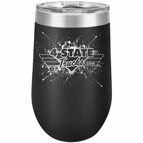 4 State Trucks 16 Oz Stainless Steel Tumbler With Lid - Black