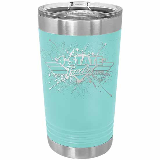 4 State Trucks 16 Oz Stainless Steel Pint Tumbler With Lid - Teal