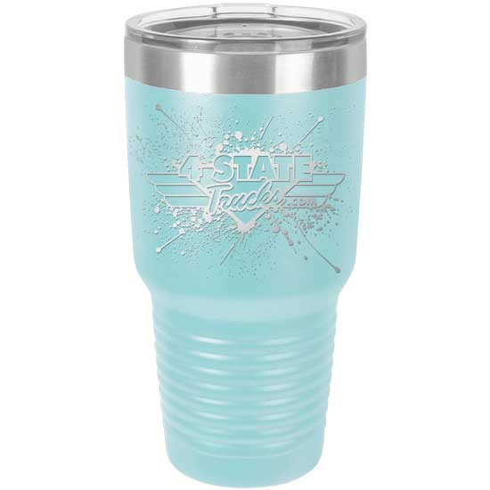 4 State Trucks 30 Oz Stainless Steel Coffee Travel Tumbler With Lid - Light Blue