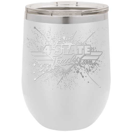 4 State Trucks 12 Oz Stainless Steel Tumbler With Lid - White