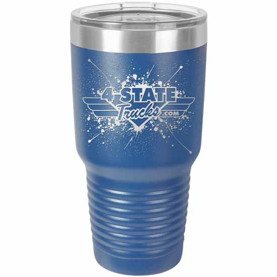 4 State Trucks 30 Oz Stainless Steel Coffee Travel Tumbler With Lid - Royal Blue