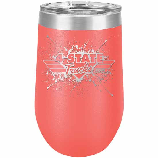 4 State Trucks 16 Oz Stainless Steel Tumbler With Lid - Coral