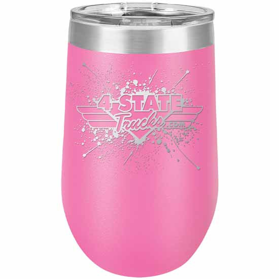 4 State Trucks 16 Oz Stainless Steel Tumbler With Lid - Pink