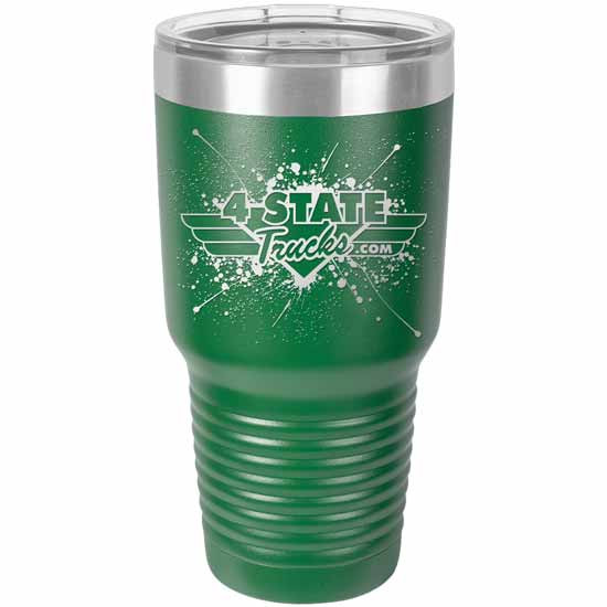 4 State Trucks 30 Oz Stainless Steel Coffee Travel Tumbler With Lid - Green