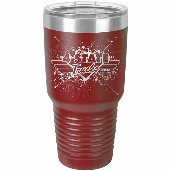 4 State Trucks 30 Oz Stainless Steel Coffee Travel Tumbler With Lid - Maroon