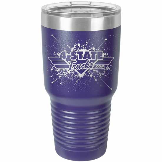 4 State Trucks 30 Oz Stainless Steel Coffee Travel Tumbler With Lid - Purple