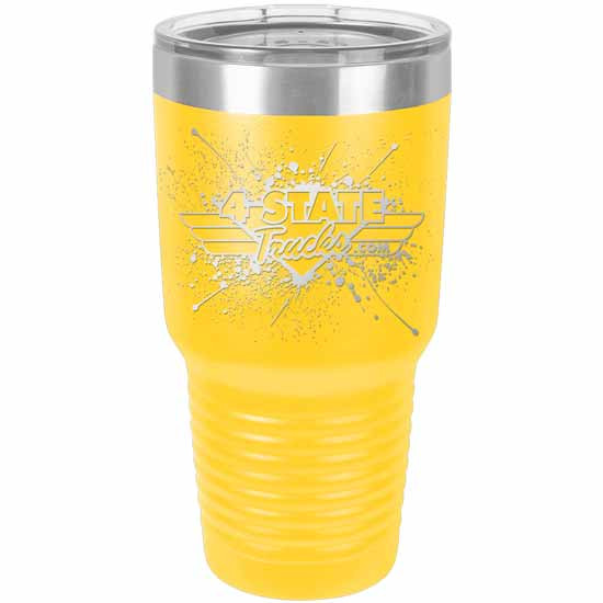 4 State Trucks 30 Oz Stainless Steel Coffee Travel Tumbler With Lid - Yellow