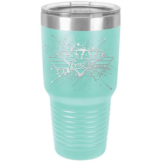 4 State Trucks 30 Oz Stainless Steel Coffee Travel Tumbler With Lid - Teal