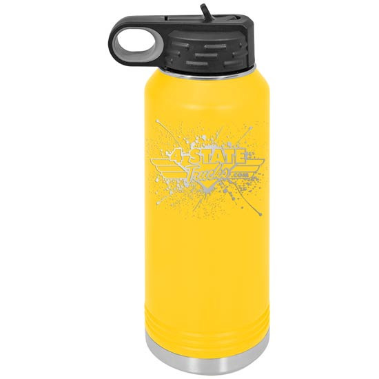 4 State Trucks 32 Oz Stainless Steel Water Bottle With Flip Top Lid - Yellow