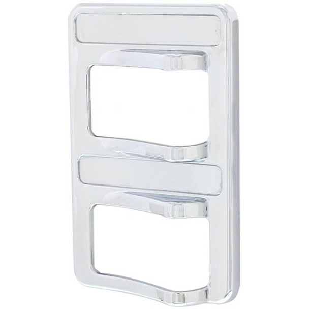 Chrome Plastic 2 Rocker Switch Cover - Blank With 5 Options For Peterbilt 567, 579, 587 2012-Newer