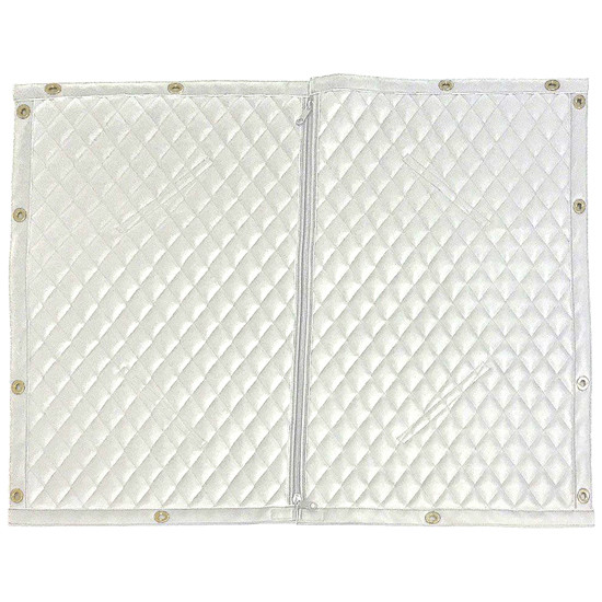 White 1 Zipper Quilted Vinyl Winter Front By Robert James For Kenworth K100E