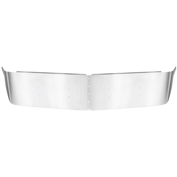 Stainless Steel 13.5 Inch Drop Sun Visor For Kenworth T800, W900B, W900L W/ Curved Windshield