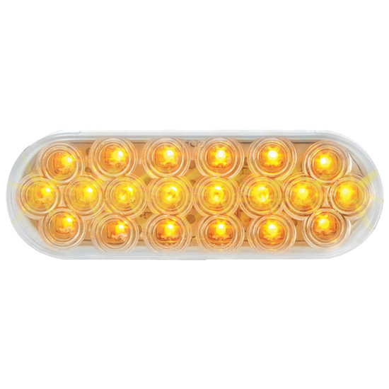 5 Inch 6. Oval Fleet Led Park Turn Clearance Light - Amber Led / Clear Lens