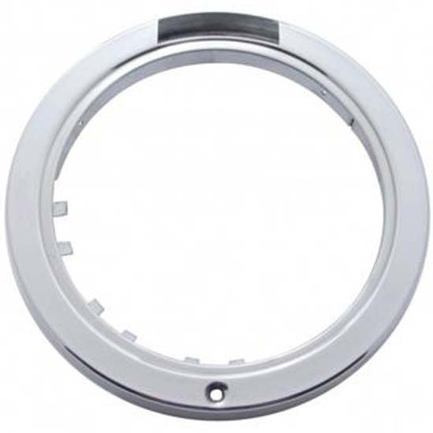 Stainless Steel 7 Inch Bullet Headlight Bezel W/ Turn Signal Cutout For Peterbilt 359, 378, 379, 388, 389