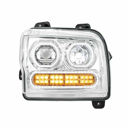 Chrome High Power 10 Led Headlight- Passenger Side For Kenworth W990