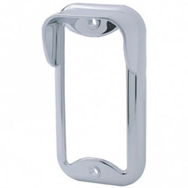 Chrome Rectangular Light Bezel W/ Vertical Visor For Small Rectangular Double Face Light