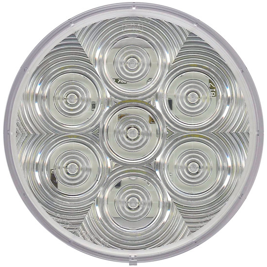 4 Inch Round 7 Diode Back Up Light- White Led/ Clear Lens