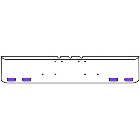 18 Inch Texas Rolled End Bumper With 4 Oval Amber/Purple Led Clear Lens Dual Revolution Lights
