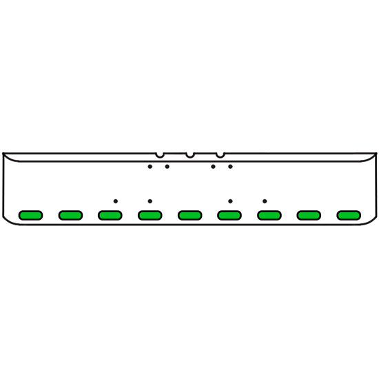 18 Inch Chrome Texas Rolled End Bumper With 9 Oval Amber/Green Led Clear Lens Dual Revolution Lights