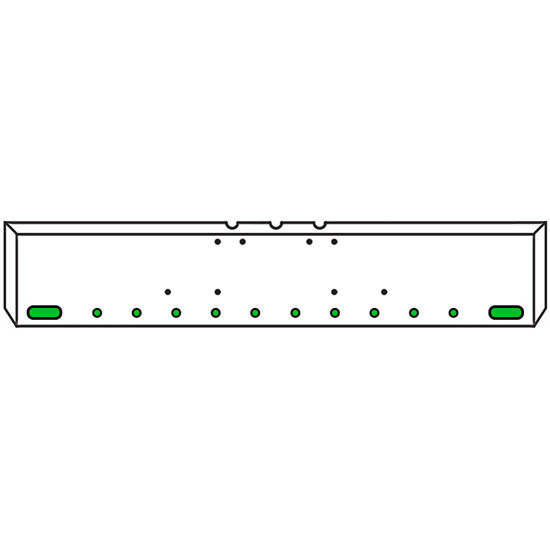 20 Inch Chrome Texas Boxed End Bumper Kit With 2 Oval, 10 Rnd 2 Inch Amber-Green Dual Revolution Lights For Freightliner Classic, Flc, Flt