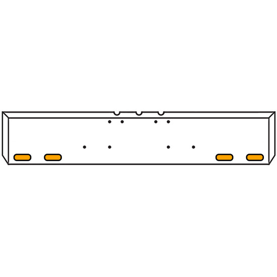 20 Inch Chrome Texas Boxed End Bumper Kit With Mounting And 4 Oval Amber-Clear Chrome Lights With Visor For Freightliner Classic, Flc, Flt
