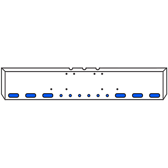20 Inch Chrome Texas Boxed End Bumper Kit With 6 Oval, 6 Rnd 2 Inch Amber-Blue Dual Revolution Lights For Freightliner Classic, Flc, Flt