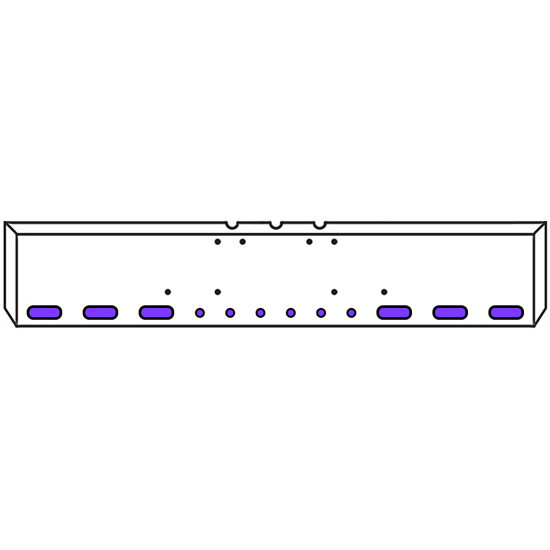 20 Inch Chrome Texas Boxed End Bumper Kit With 6 Oval, 6 Rnd 2 Inch Amber-Purple Dual Revolution Lights For Freightliner Classic, Flc, Flt